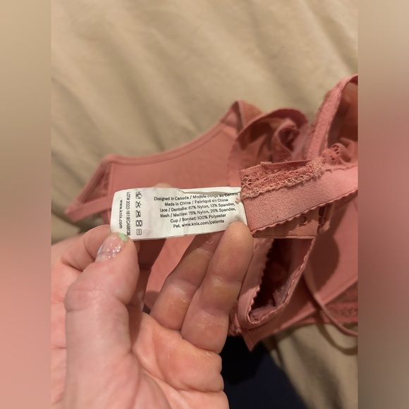 🩷Pink Knix lace deep V bra M💕 - Picture 5 of 8